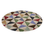 Kleurrijke Patchwork Quilt: Bloemtextuur. Snijplank (Hoek)