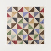 Kleurrijke Patchwork Quilt: Bloemtextuur. Wandkleed (Voorkant (horizontaal))