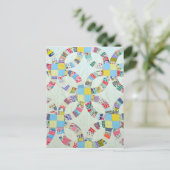 Kleurrijke patchwork quilt briefkaart (Staand voorkant)