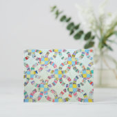 Kleurrijke patchwork quilt briefkaart (Staand voorkant)