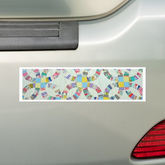 Kleurrijke patchwork quilt bumpersticker (Op auto)