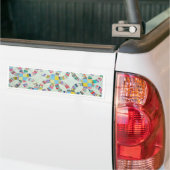 Kleurrijke patchwork quilt bumpersticker (Op Truck)