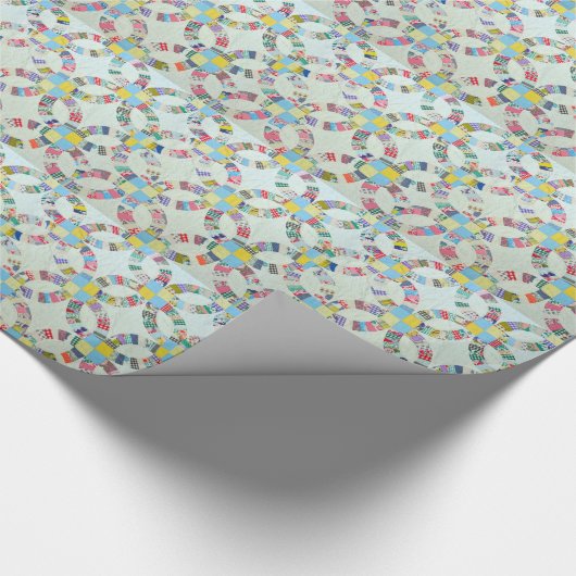 Kleurrijke patchwork quilt cadeaupapier (Hoek)