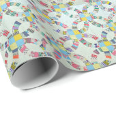 Kleurrijke patchwork quilt cadeaupapier (Rol Hoek)