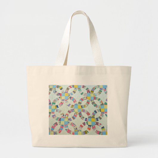 Kleurrijke patchwork quilt grote tote bag (Voorkant)