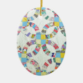 Kleurrijke patchwork quilt keramisch ornament (Voorkant)