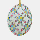 Kleurrijke patchwork quilt keramisch ornament (Rechts)