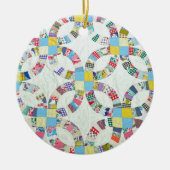 Kleurrijke patchwork quilt keramisch ornament (Voorkant)