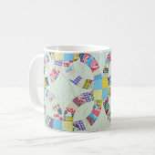 Kleurrijke patchwork quilt koffiemok (Voorkant links)