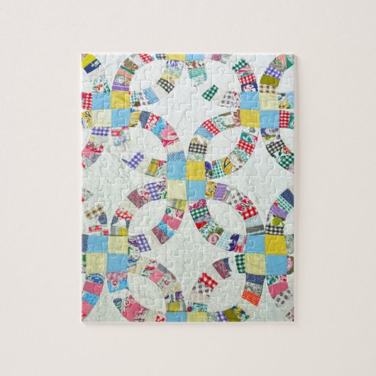 Kleurrijke patchwork quilt legpuzzel (Verticaal)