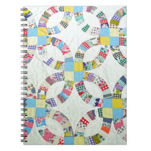 Kleurrijke patchwork quilt notitieboek