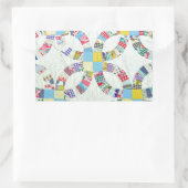 Kleurrijke patchwork quilt rechthoekige sticker (Tas)