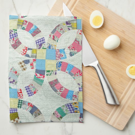 Kleurrijke patchwork quilt theedoek (Quarter Fold)