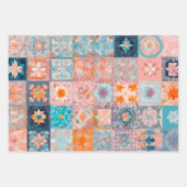 Kleurrijke Patchwork Quilt Wrapping Paper Sheets (Voorkant)