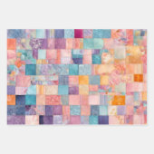 Kleurrijke Patchwork Quilt Wrapping Paper Sheets (Voorkant)