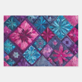 Kleurrijke Patchwork Quilt Wrapping Paper Sheets (Voorkant 3)
