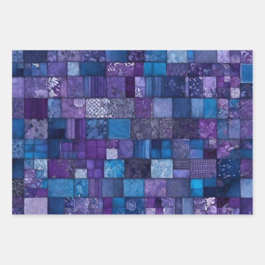 Kleurrijke Patchwork Quilt Wrapping Paper Sheets (Voorkant 3)