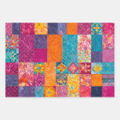 Kleurrijke Patchwork Quilt Wrapping Paper Sheets (Voorkant 3)