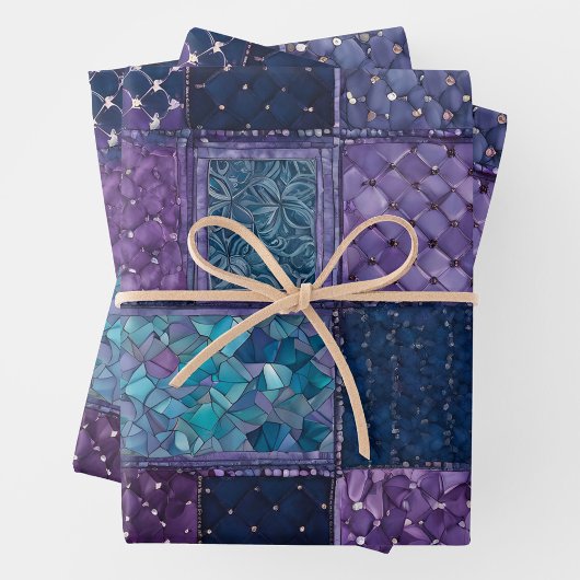 Kleurrijke Patchwork Quilt Wrapping Paper Sheets