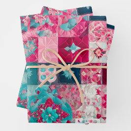 Kleurrijke Patchwork Quilt Wrapping Paper Sheets