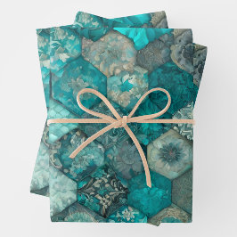 Kleurrijke Patchwork Quilt Wrapping Paper Sheets