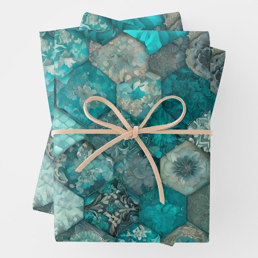 Kleurrijke Patchwork Quilt Wrapping Paper Sheets