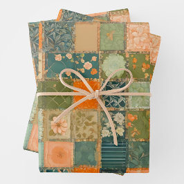 Kleurrijke Patchwork Quilt Wrapping Paper Sheets