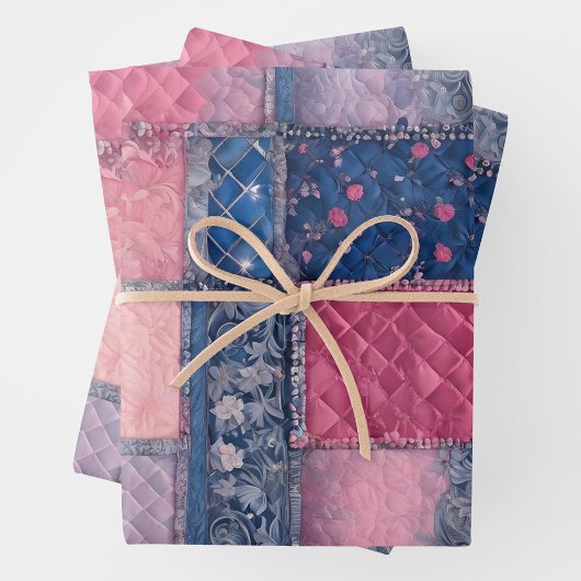 Kleurrijke Patchwork Quilt Wrapping Paper Sheets