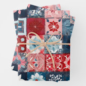 Kleurrijke Patchwork Quilt Wrapping Paper Sheets