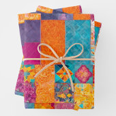 Kleurrijke Patchwork Quilt Wrapping Paper Sheets