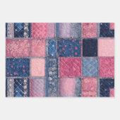 Kleurrijke Patchwork Quilt Wrapping Paper Sheets (Voorkant 3)