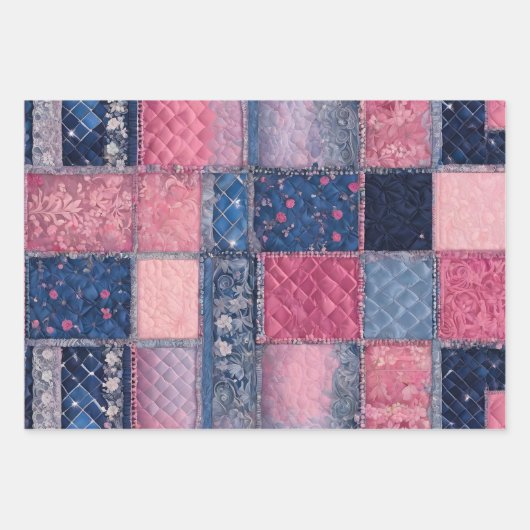 Kleurrijke Patchwork Quilt Wrapping Paper Sheets (Voorkant 2)