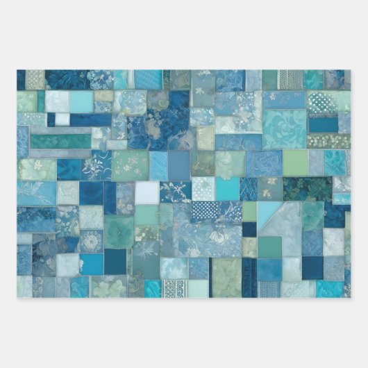 Kleurrijke Patchwork Quilt Wrapping Paper Sheets (Voorkant)