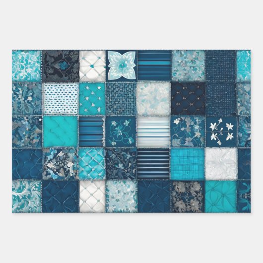 Kleurrijke Patchwork Quilt Wrapping Paper Sheets (Voorkant 2)