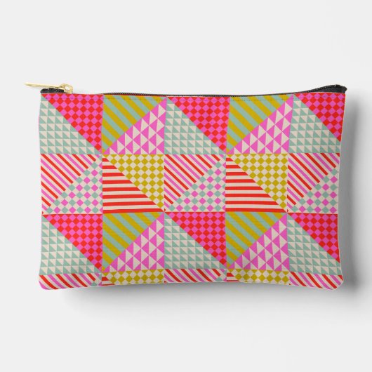 Kleurrijke Patchwork Ritssluiting Zak | Make-up Ta Etui (Voorkant)