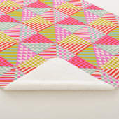 Kleurrijke Patchwork Sherpa Bank Leesdeken Deken (3/4)