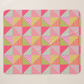 Kleurrijke Patchwork Sherpa Bank Leesdeken Deken (Voorkant (horizontaal))
