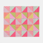 Kleurrijke Patchwork Sherpa Bankdeken Fleece Deken (Voorkant (Horizontaal))