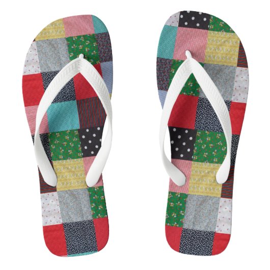Kleurrijke Patchwork Squares  Teenslippers (Voetbed)