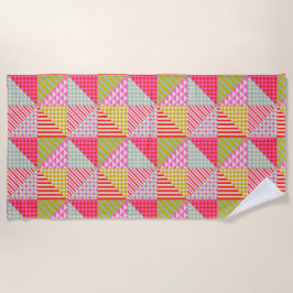 Kleurrijke Patchwork Strandhanddoek | Zomer & Vaka Strandlaken