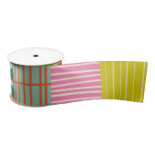 Kleurrijke Patchwork Stripes Scandinavisch patroon Satijnen Lint (Spoel)