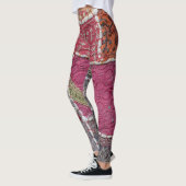Kleurrijke Patchwork Tapijt Closeup Detail Leggings (Links)