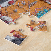 Kleurrijke Patchwork Tapijt Closeup Detail Legpuzzel (Zijkant)
