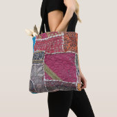 Kleurrijke Patchwork Tapijt Closeup Detail Tote Bag (Dichtbij)