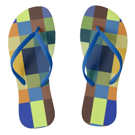 Kleurrijke patchwork teenslippers (Voetbed)