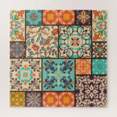Kleurrijke Patchwork Tegel: Islamitische Majolica  Legpuzzel (Horizontaal)