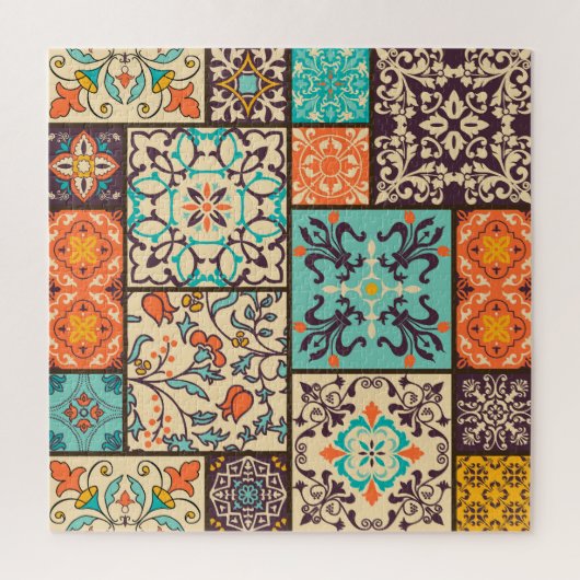 Kleurrijke Patchwork Tegel: Islamitische Majolica  Legpuzzel (Verticaal)