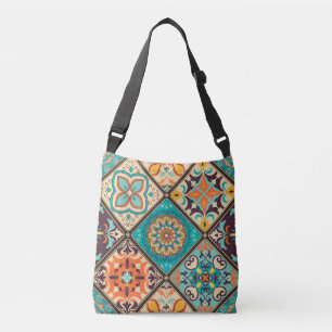Kleurrijke patchwork tegel: Islamitische motieven. Crossbody Tas