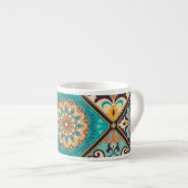 Kleurrijke patchwork tegel: Islamitische motieven. Espresso Kop (Voorkant rechts)