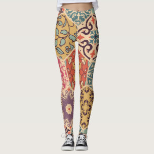 Kleurrijke Patchwork Tegel Islamitische Motieven Leggings